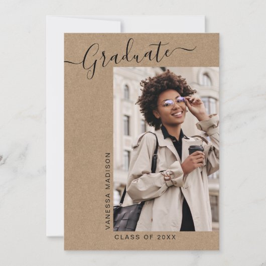 Moderner Eleganter Minimal Kraft 1 Foto Abschluss Ankündigung (Vorderseite)