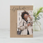 Moderner Eleganter Minimal Kraft 1 Foto Abschluss Ankündigung (Stehend Vorderseite)