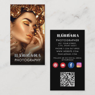 Moderner eleganter minimaler Fotografie qr Code Visitenkarte