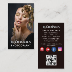 Moderner eleganter minimaler Fotografie qr Code Visitenkarte