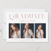 Moderner Eleganter Minimalistischer Abschluss Drei Einladung (Vorderseite)