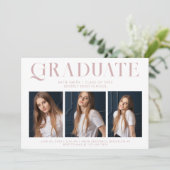 Moderner Eleganter Minimalistischer Abschluss Drei Einladung (Stehend Vorderseite)