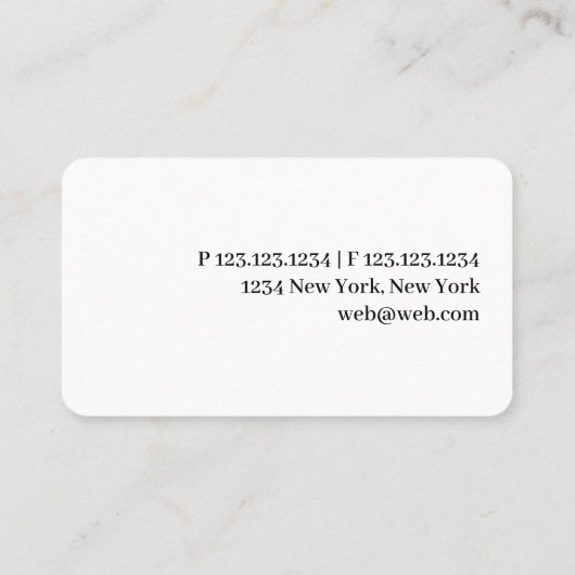 Moderner Eleganter Minimalistischer Beruflicher Sc Visitenkarte (Rückseite)