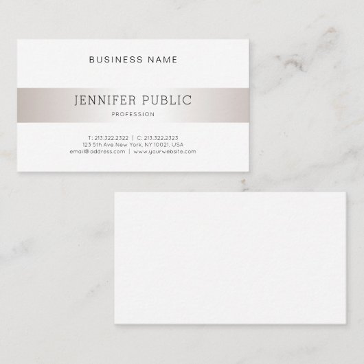 Moderner Eleganter Minimalistischer Beruflicher Si Visitenkarte (Vorne/Hinten)