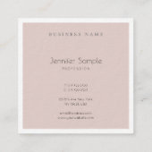 Moderner Eleganter Minimalistischer Glamour Luxus- Quadratische Visitenkarte (Rückseite)