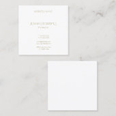 Moderner, eleganter Minimalistischer Gold Text Sch Quadratische Visitenkarte (Vorne/Hinten)