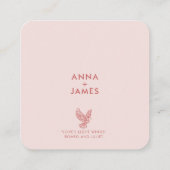 Moderner, eleganter Minimalistischer Hochzeitsstic Begleitkarte (Rückseite)