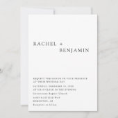 Moderner, eleganter Minimalistischer Hochzeitsstic Einladung (Vorderseite)