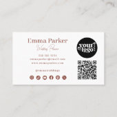 Moderner Eleganter Minimalistischer QR Code Visitenkarte (Rückseite)