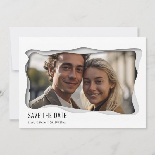 Moderner Eleganter Minimalistischer Stil mit einem Save The Date (Vorderseite)