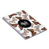 Moderner Eleganter Monarch Butterfly Mit Monogramm Notizblock (Rechte Seite)