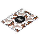 Moderner Eleganter Monarch Butterfly Mit Monogramm Notizblock (Linke Seite)