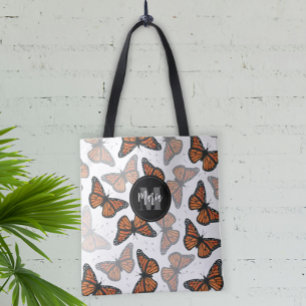 Moderner Eleganter Monarch Butterfly Mit Monogramm Tasche