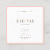 Moderner eleganter Monogram Rosa Gold Schriftart S Quadratische Visitenkarte (Rückseite)