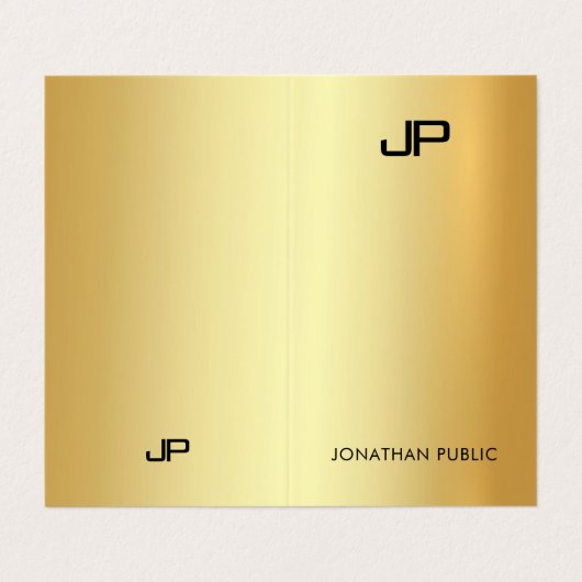 Moderner, eleganter Monogramm-Beruflicher Glamour  Visitenkarten (Außenseite Aufgefaltet)