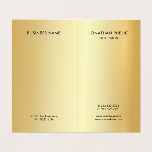 Moderner, eleganter Monogramm-Beruflicher Glamour  Visitenkarten (Innenseite Aufgefaltet)