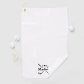 Moderner eleganter Monogramm-Weißname Golfhandtuch (Insitu)