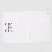 Moderner eleganter Monogramm-Weißname Golfhandtuch (Horizontal)