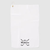 Moderner eleganter Monogramm-Weißname Golfhandtuch (Vorderseite)