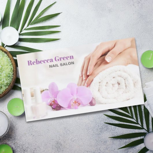 Moderner Eleganter Nagelkünstler Nagellalon Maniku Visitenkarte