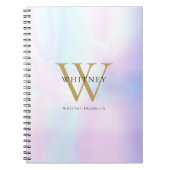 Moderner, eleganter Name der Holographic Gold Mono Notizblock (Vorderseite)