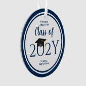 Moderner Eleganter Navy Blue Typografy Abschluss Ornament (Vorderseite)