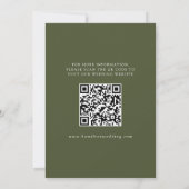 Moderner Eleganter Olive Green 3 Foto QR Code Save The Date (Rückseite)