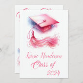 Moderner Eleganter Pastel Abschluss Ankündigung (Vorne/Hinten)