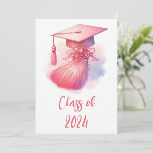 Moderner Eleganter Pastel Abschluss Einladung (Stehend Vorderseite)