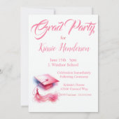 Moderner Eleganter Pastel Abschluss Einladung (Rückseite)