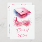 Moderner Eleganter Pastel Abschluss Einladung (Vorne/Hinten)