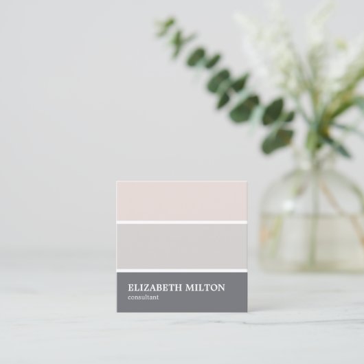 Moderner Eleganter Pastel Stripes Berater Quadratische Visitenkarte (Stehend Vorderseite)