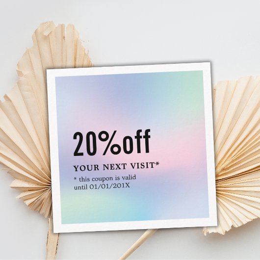 Moderner eleganter Pastel White Beauty Coupon