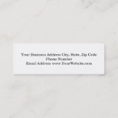 Moderner Eleganter Personal Fitness Trainer Mini Visitenkarte (Rückseite)