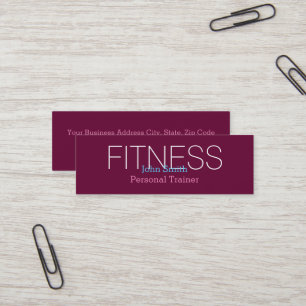 Moderner Eleganter Personal Fitness Trainer Mini Visitenkarte