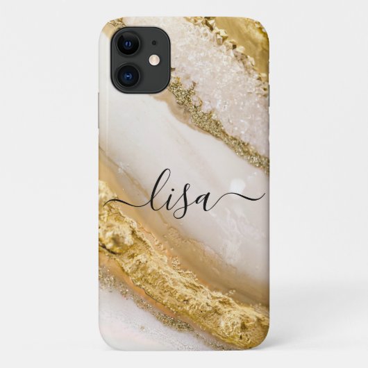 Moderner eleganter Personalisierter Name aus White Case-Mate iPhone Hülle (Rückseite)