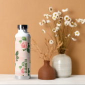 Moderner eleganter Personalisierter Name Rosa Rose Trinkflasche