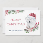 Moderner Eleganter Polar Bär Frohe Weihnachten (Vorderseite)