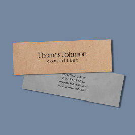 Moderner, eleganter PRINTED Kraft Grey Consultant Mini Visitenkarte