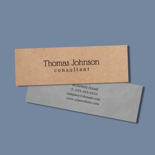 Moderner, eleganter PRINTED Kraft Grey Consultant Mini Visitenkarte