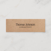 Moderner, eleganter PRINTED Kraft Grey Consultant Mini Visitenkarte (Vorderseite)