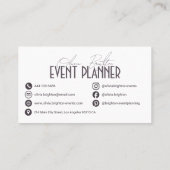Moderner Eleganter Professioneller Eventplaner Visitenkarte (Rückseite)