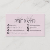 Moderner Eleganter Professioneller Eventplaner Visitenkarte (Rückseite)