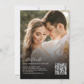Moderner Eleganter QR-Code 2 Foto Einladung (Rückseite)