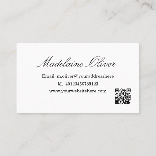 Moderner Eleganter QR-Code Solicitor Beruflich Visitenkarte (Rückseite)