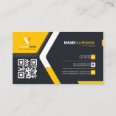 Moderner Eleganter Qr Code Visitenkarte (Rückseite)