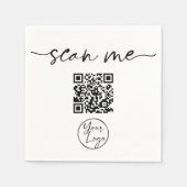 Moderner Eleganter QR Code White Serviette (Vorderseite)