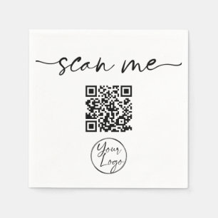 Moderner Eleganter QR Code White Serviette