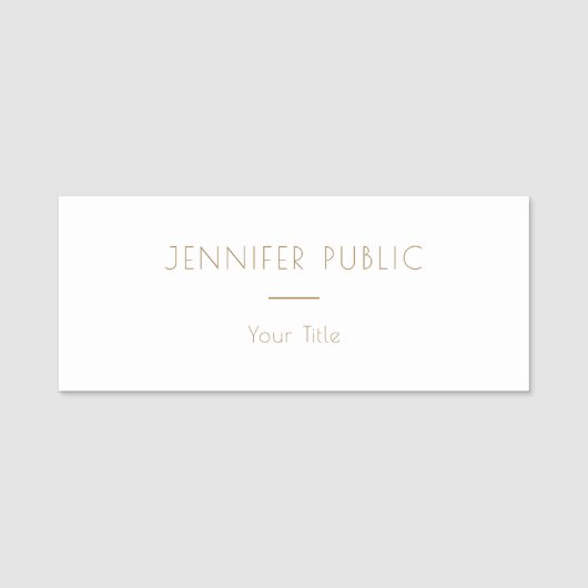 Moderner, eleganter Rectangle Name Mitarbeiter Namensschild (Vorderseite)
