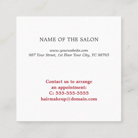 Moderner eleganter Red White Beauty Coupon (Rückseite)